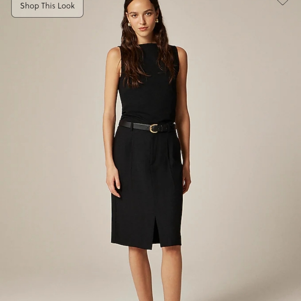 J Crew Knee-length sheath skirt CM737 Size 14 NWT Black